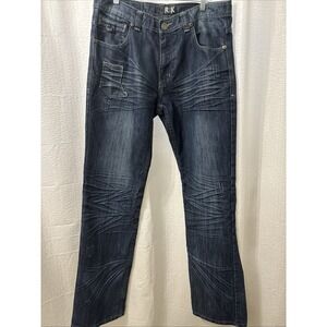 Rok Mens Jeans with embroidered designs 36 Waist 34 Inseam‎